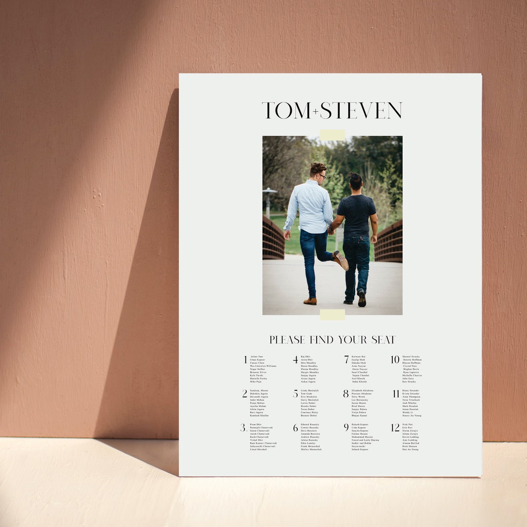 Photo Seating Plan Printable Poster Seating Chart Table Plan Etsy