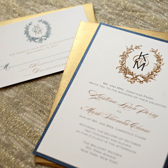 monogram wedding invitations