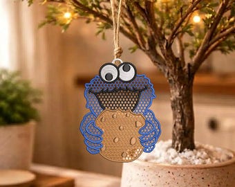 FSL Söt kakmonster med stor kaka, honungskaka, broderidesign (digital nedladdning) storlek 4
