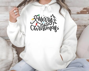 Merry Christmas Curl Machine Embroidery Design, 8 size, Instant Download