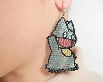 FSL Munchlax Pokemon Ohrringe, Maschinenstickerei, Munchlax Stickdatei, Anime Schmuck Muster 3 Größen, Instant Download