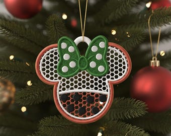 FSL Weihnachtsmaus Ohrring Freistehende Stickerei: Stickdatei 13x15 (Digitaler Download) 4size