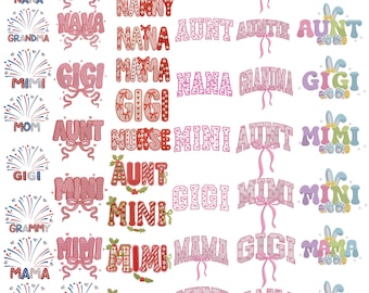 Mama Stickmuster, Mama Stickdatei, Muttertag Maschinendatei, Florale Schleife mit Schleife, Instant Download 7size
