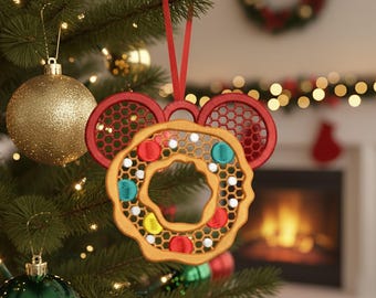 FSL Weihnachtsmaus Ohrring Freistehende Stickerei: Stickdatei 13x15 (Digitaler Download) 4size