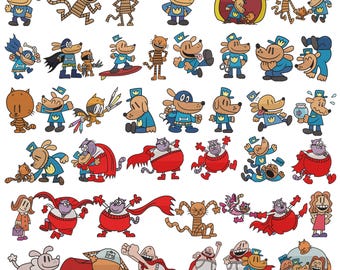 40 Bundle-Datei Dogman Stickdatei, Super Hund Maschinenstickdatei (Instant Download) 8 Größe