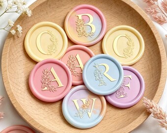 Floral Alphabet Wax Seal Stamp,26 Letters Seal,Initial Letter Wax Stamp,Letters Seal for Wedding Invitation,Envelope Sealing,Journal Craft