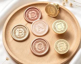European Style Flower Alphabet Wax Seal Stamp,26 Letters Seal,Initial Letter Wax Stamp,Flower Seal for Wedding Invitation,Envelope Sealing