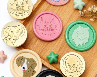 Animal Theme Wax Seal Stamp,Cat Seal,Dog Seal,Suitable for Wedding invitation/Envelope/Greeting Card/Seal for Pet Enthusiasts