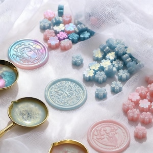 Colorful cherry blossom  wax seal stamp special wax,Wedding invitation/Envelope sealing decorative wax,Custom wax seals,Christmas gifts