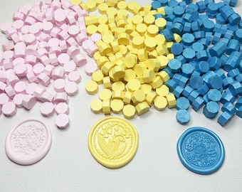 70 Farben von Wachs-Siegel-Stempel spezielles Wachs,Oktagonale Wachsperlen, 50 Stück eingewickelte Wachssiegel-Perlen, Umschlag Versiegelung Dekorwachs