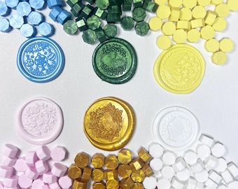 50 pezzi di perline di sigillo di cera ottagonali, sigillatura di buste, timbro di sigillo di cera speciale, cera decorativa per sigillatura di buste