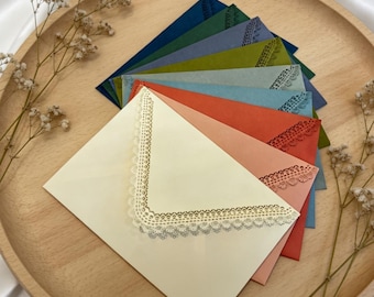 6.3 x 4.45 Inch Hollow Out Lace Envelopes,Colorful Vintage Envelopes,Elegant Lace Envelopes,Wedding Invitation,Party Greeting Card Envelopes