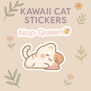Kawaii Cat Stickers – Cute Digital Stickers Pack PNG for Journaling & Planners