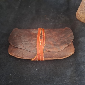 Medieval Goat Leather Coin Pouch | Rustic Handmade Purse | Historical Coin Bag