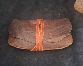 Medieval Goat Leather Coin Pouch | Rustic Handmade Purse | Historical Coin Bag