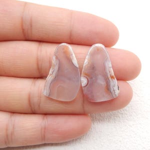 New Nugget Agate Gemstone Earrings Stone Pair, stone for earrings making, 23x14x3mm, 4.2g-W19669