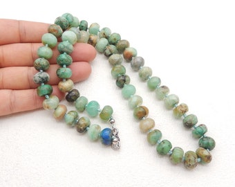 Natural Gemstone Chrysocolla Beads Necklace, 1 Strand, 20.5 inch, 11x7mm, 75g-W12949