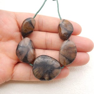 5 PCS Natural Chiastolite Gemstone Pendant Bead, Gemstone For Jewelry Cabochon Making, 24x20x12mm, 18x13x10mm, 40.8g-W18650-1