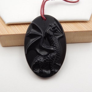 New Obsidian Gemstone Pendant Bead, Gemstone For Jewelry Cabochon Making, 44x30x7mm, 11.4g