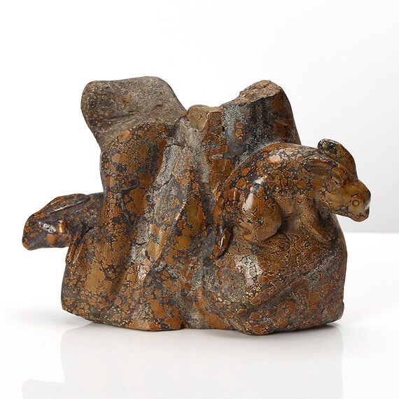 New Arrival !!! Carved Yellow Picasso Jasper Gemstone Rabbit