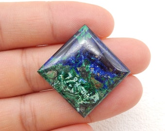 Natural Blue Azurite Gemstone Cabochon,22x22x5mm,6.8g-W12960