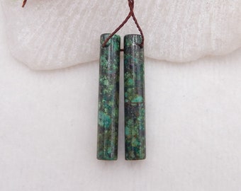 Hot Sale African Turquoise Tube Gemstone Earrings Bead, 30x5mm, 3.4g