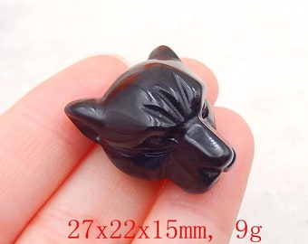 Hand Carved Black Onyx Panther Gemstone Pendant Bead, Black Panther Bead, Popular Gemstone Animal Pendant