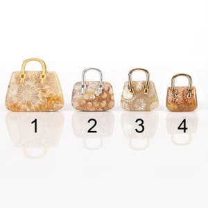 1 Piece Handcarved Fossil Coral Handbag Pendant, 19-29mm-J0519