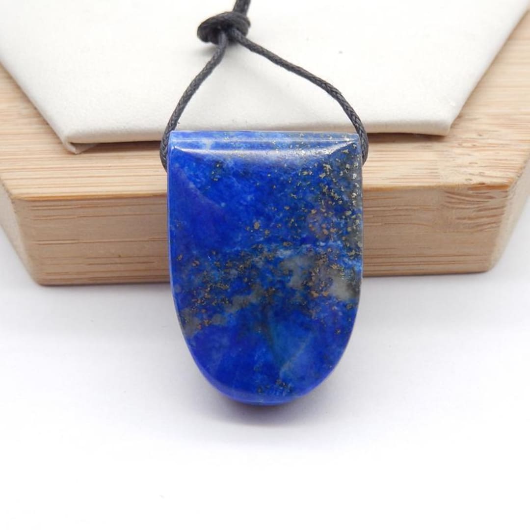New Natural Lapis Lazuli Side Drilled Gemstone Pendant Bead, 29x20x11mm ...