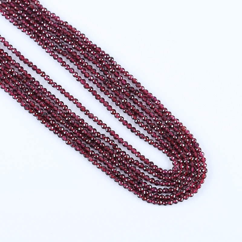 thumbnail image 2 of 5x8mm Dark Red Garnet Faceted Rondelle Beads - 15 Inch AAA Quality Loose Spacers 2 of 5