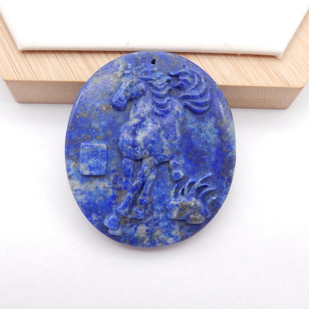 Carved Lapis Lazuli Horse Gemstone Pendant Gemstone Pendant - Etsy