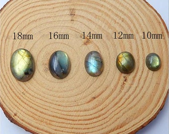 10 PCS Oval Flatback Labradorite Cabochon, 10mm 12mm 14mm 16mm 18mm