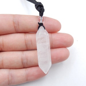 Hot Sale Natural White Quartz Necklace,Healing Crystal Necklace, Men Women Luck Necklace,Beads 6mm, Pendant 40x10mm