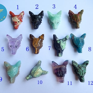 Wholesale, Kinds Of Gemstone Wolf Head, Carve Wolf Head Pendant,Jewelry,Animal Pendant,Wolf Necklace, 1 Pcs, 32x25x11mm