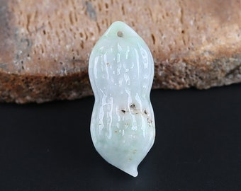 New Arrival! Handmade Jewelry, Natural Jade Carved Gemstone Pendant Bead, Unique Stone Pendant, 36x15x13mm, 12.8g-BTF258