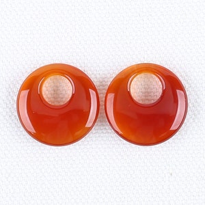 Carved Natural Stone Red Agate Gemstone Earring Beads, Unique Gemstone Earring Pair, Jewelry DIY Making, 20x20x5mm, 5g-wg241
