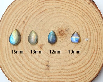 10mm-15mm Teardrop Flatback Labradorite Cabochon, 10mm 12mm 13mm 15mm