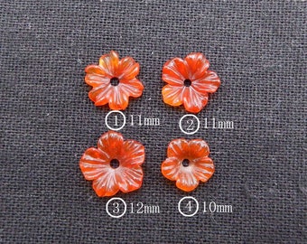 1 pieza de cabujón de flor de piedra preciosa de ágata roja tallada a mano C612