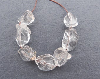 Vente chaude !! Ensemble de 7 perles avec pendentif en quartz blanc Drusy, 54,5 g-W13361