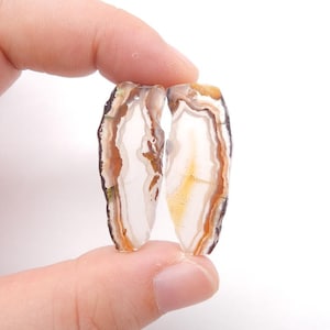 New Nugget Agate Gemstone Earrings Stone Pair, stone for earrings making, 34x14x3mm, 6.3g-W20912
