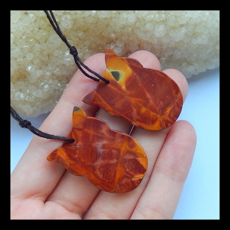 Hand Carved Multi-Color Picasso Jasper Gemstone Owl Earrings,33x21x4mm,11.2g w0452