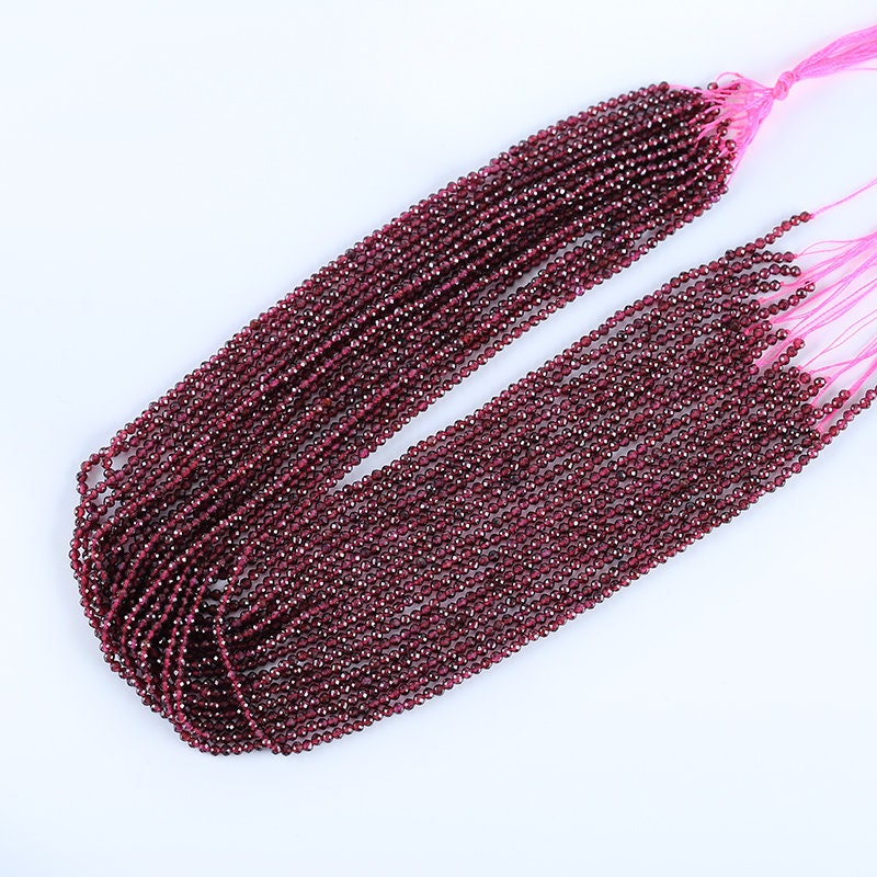 Natural Genuine Dark Red Garnet Round Faceted AAA Loose Stones