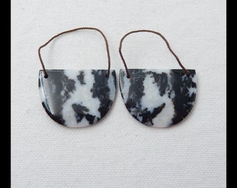Dangle Earrings,Double Hole,34x26x3mm (customized product,natural stones cannot have the same texture， Please understand ）