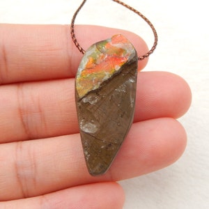 Premium Canada Ammonite Fossil Gemstone Pendant, Pendant For Necklace, 35x15x10mm, 7.6g-J760