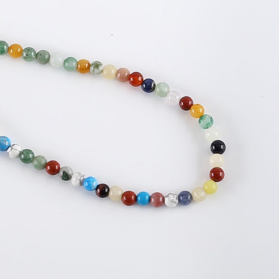 Collana di perline di giada viola, pietra rotonda, collana della madre - Italia