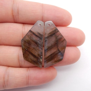 Today On Sale! Nugget Labradorite Gemstone Earrings Beads, stone for earrings making, 31x15x3mm, 5g-W20855