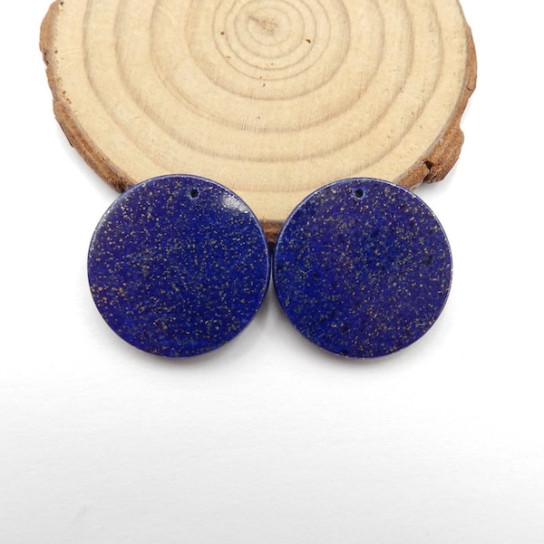 Hot Sale Lapis Lazuli Round Earrings Bead, stone for earrings making, 25x3mm, 9.1g-W3134