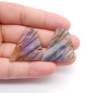 New Nugget Labradorite Gemstone Earrings Beads, stone for earrings making, 26x23x3mm, 6.1g-W20852