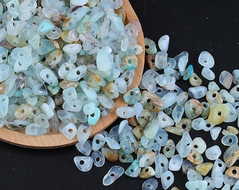 10g Natural Blue Opal Chip Stones, Nuggets, Tumbled, Drilled Bead