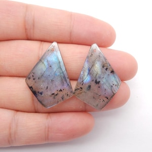 New Nugget Labradorite Gemstone Earrings Beads, stone for earrings making, 29x21x3mm, 5g-W20848